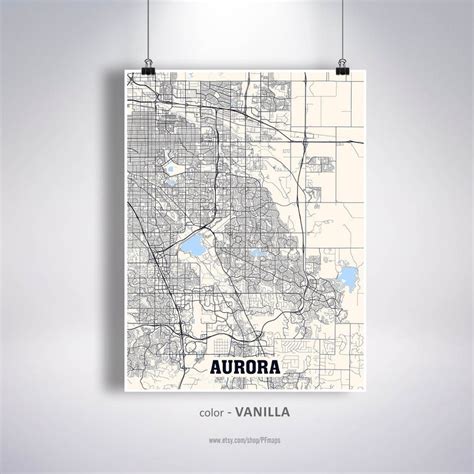 Aurora Map Print Aurora City Map Colorado CO USA Map Poster | Etsy