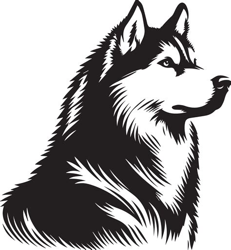 Siberian Husky Dog Vector Silhouette 17 34053919 Vector Art At Vecteezy