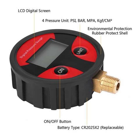 Medidor De Press O De Pneu Lcd Psi Medidor De Inflador De Pneu