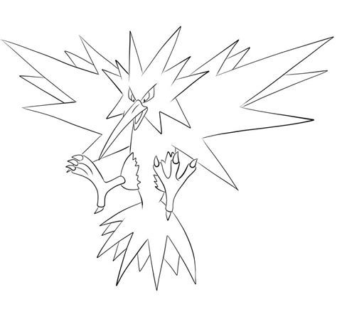 Forma Galariana de Zapdos en Pokémon Legendarios para colorear