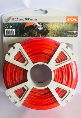 Hilo Cuadrado 2 7 Mm Stihl Desbrozadora Color Rojo 65 M Meses Sin