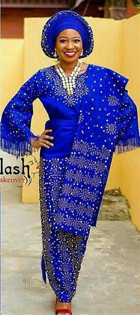 Embellished Aso Oke Fabric With Option For Gele Headgear Ipele