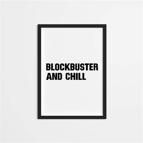 Retro Blockbuster And Chill Wall Art Retro 80s 90s Printable Poster Art