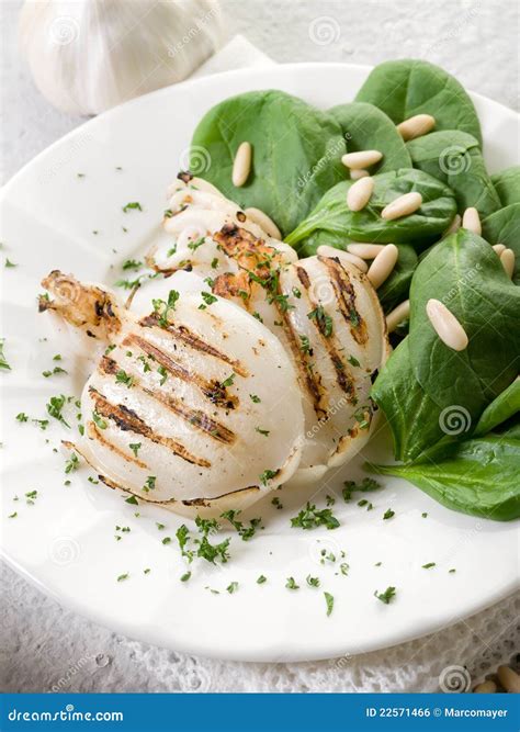 Grilled Cuttlefish With Fresh Stock Photo Image Of Dinner Cuisine