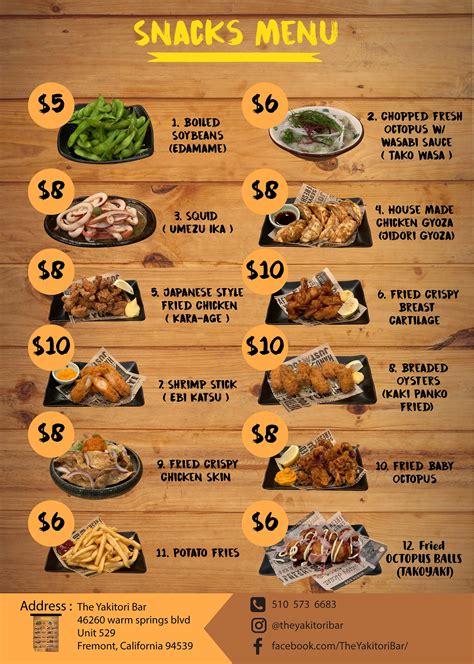 Our Menu – The Yakitori Bar