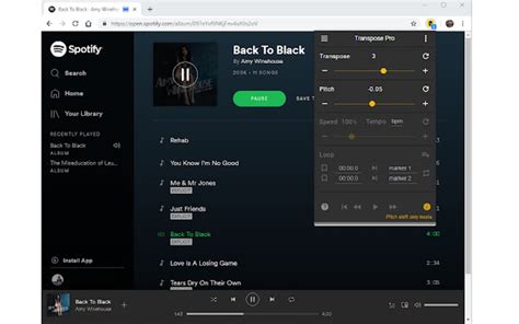 Transpose pitch speed loop for videos para Google Chrome - Extensión Descargar