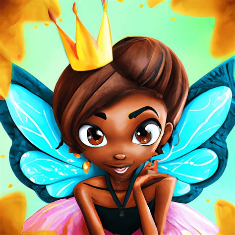 Beautiful Black Fairy Princess Graphic Design · Creative Fabrica