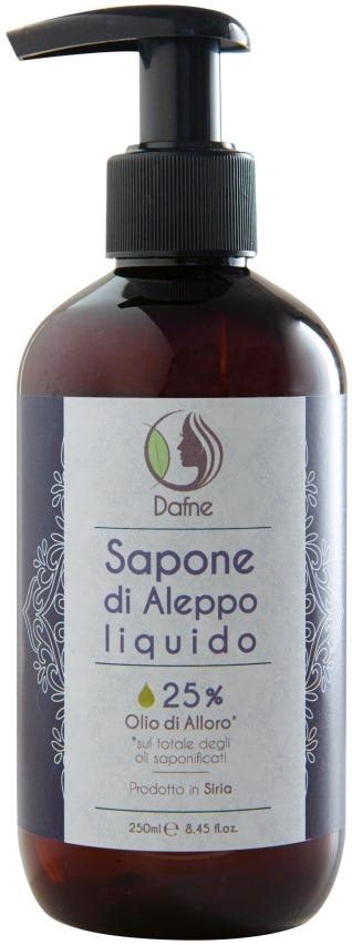 Sapone Di Aleppo Liquido Olio Di Alloro Dafne Nickel Tested Naturas