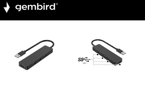 Hubs Gembird USB 3 1 4 Port Hub USB 3 1 Gen 1 Black UHB U3P4 03 Buy