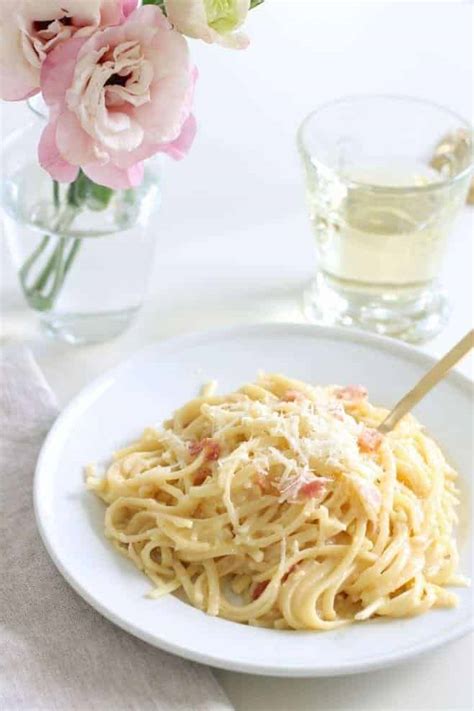 Easy Classic Creamy Carbonara Recipe Julie Blanner