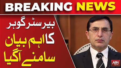 Barrister Gohar Khan Important Statement Abnnews Youtube