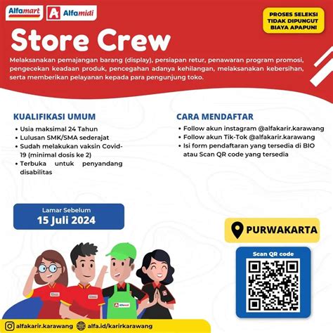 Lowongan Kerja Store Crew Alfamart Purwakarta