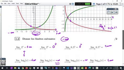 Dérivées Et Limites Des Fonctions Exponentielles Et Logarithmes Correction Interrogation Youtube