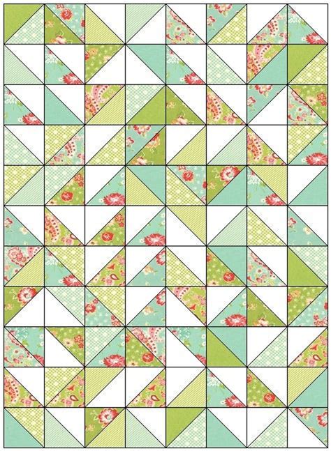 Pdf Pattern For Geometric Modern Cot Crib Patchwork Quilt In Triangles Sew Your Own Handmade