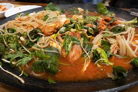 Dak Galbi Traditional Korean Stir Fried Chicken With Spicy Sauce