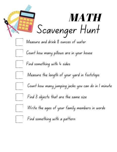 Printable Math Scavenger Hunts This Reading Mama Worksheets Library