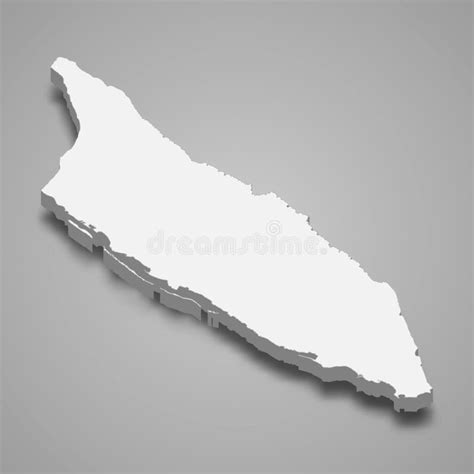 3d Isometric Map Of Aruba Isolated With Shadow Stock Vector