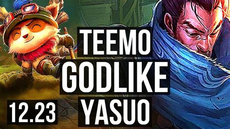 Teemo Vs Yasuo Top 1 9m Mastery 1300 Games Godlike 8 2 3 Kr