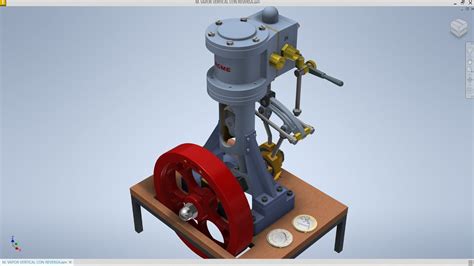 Autodesk Inventor Maqueta Motor De Vapor Vertical Con Reversa Youtube