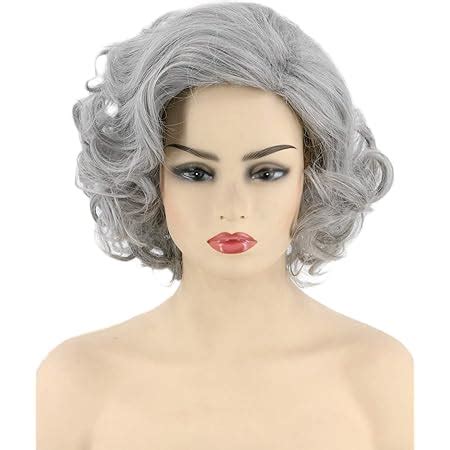 Amazon DENIYA Short Curly Silver Grey Glueless Lace Front Wigs For