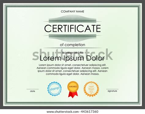 Certificate Diploma Border Template Detailed Decorative Stock Vector ...