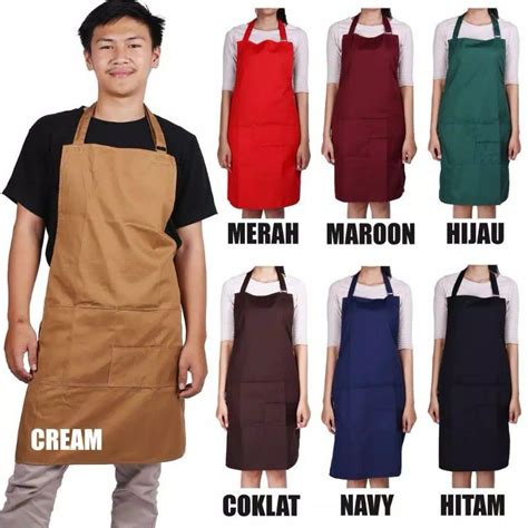 Jual Apron Celemek Masak Cafe Barista Full Body Bahan American