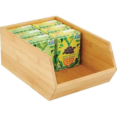 Relaxdays Cagette En Bois Empilable Bo Te Rangement Nature Lot De