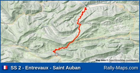 Ss Entrevaux Saint Auban Stage Map Rallye D Antibes Rallye D