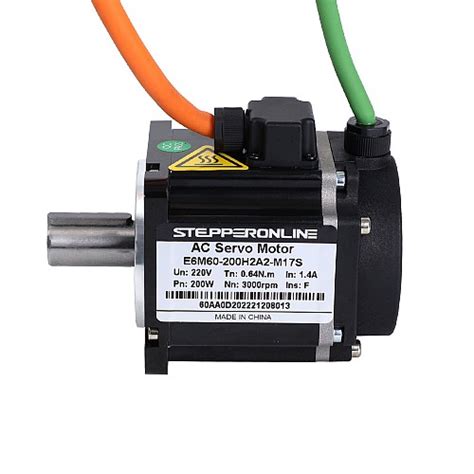 E6 Series 200w Ac Servo Motor Kit 3000rpm 0 64nm 17 Bit Encoder Ip65 E6 Rs200h2a2 M17s