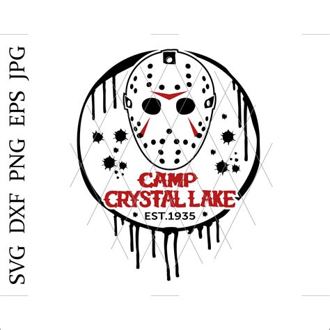 Camp Crystal Lake Svg Crystal Lake Svg Jason Mask Vector Etsy México