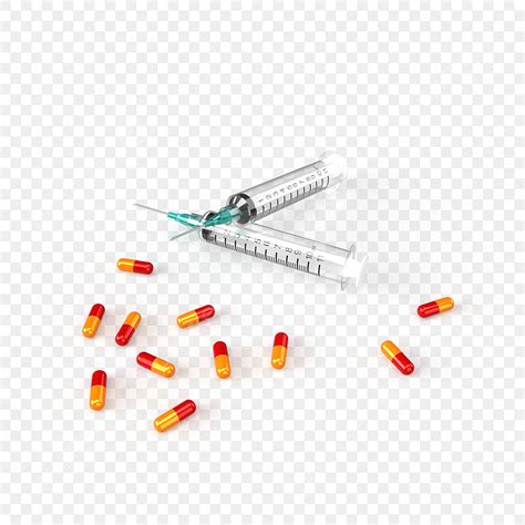 Medical Syringe PNG Picture Medical Equipment Capsules And Syringe On