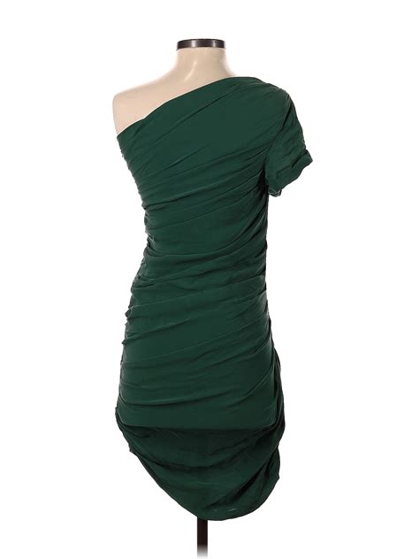 Halston Heritage Solid Green Cocktail Dress Size 2 80 Off Thredup