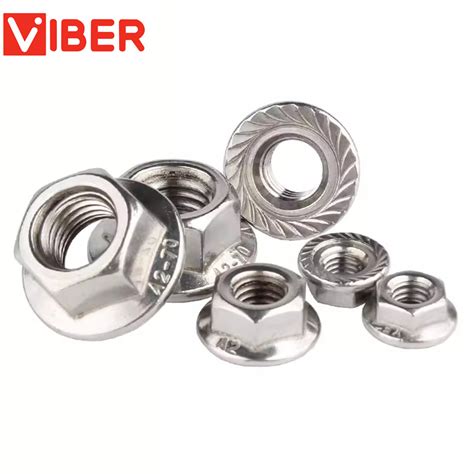 Galvanized Carbon Hexagon Nuts With Flange Bolted Connections With