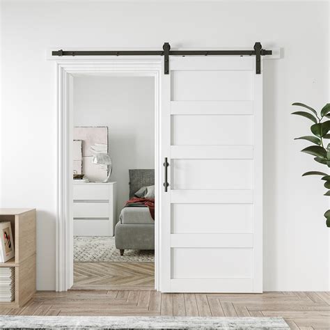 COSHOMER 34in x 84in Sliding Barn Door with 6ft Barn Door Hardware Kit