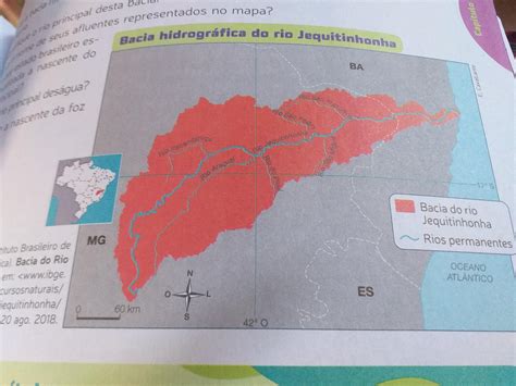 Observe a bacia hidrográfica no mapa abaixo Em seguida responda às