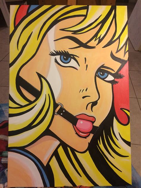 Pop Art Roy Lichtenstein Style Girl Pop Art Painting By Papa Etsy