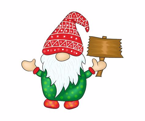 Premium Vector Cute Christmas Gnome Vector Drawing With Premium