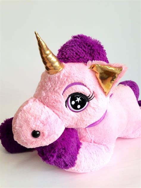 Unicornio De Peluche Rosa Morado 75x48cm Inmediata 98500 En