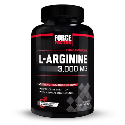 Force Factor L Arginine 3000mg Nitric Oxide Muscle Growth Booster