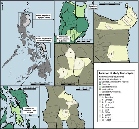 The location of the ten research sites in the Cagayan Valley (Provinces ...