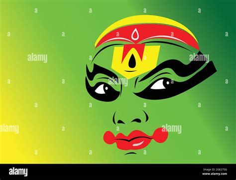 Illustration Of A Kathakali Face Vector Design Of Face Of Kathakali Classical Dance Of Kerala