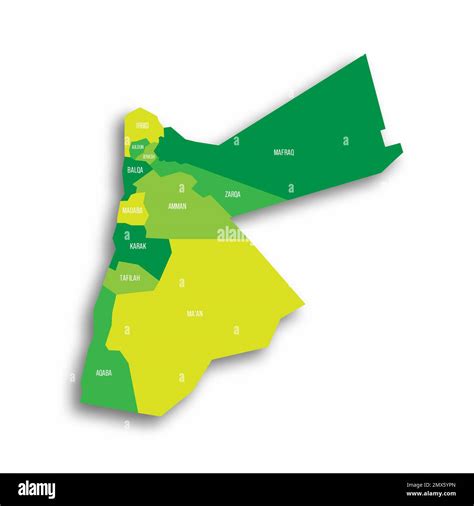 Jordan political map of administrative divisions Stock Vector Image ...