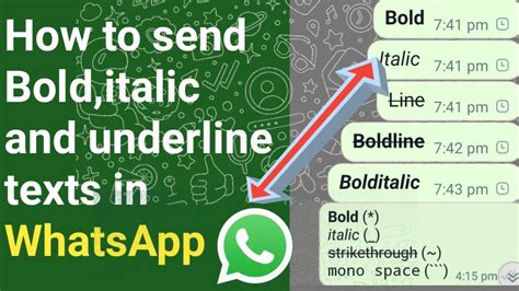 How To Write Bold Italic And Underline Texts In Whatsapp Messages