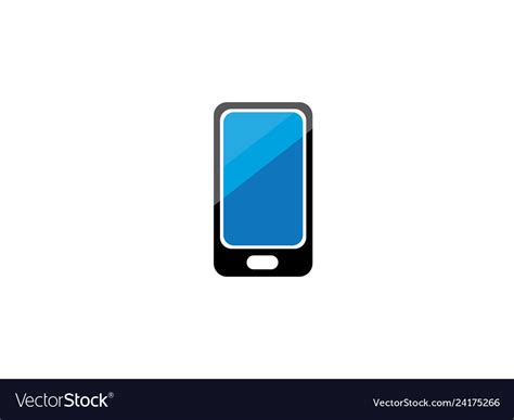 Cell phone with a blue screen for logo design Vector Image