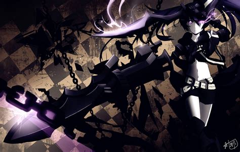 🔥 Download Black Rock Shooter Anime Girl Dress Violet Flame Eyes Chain