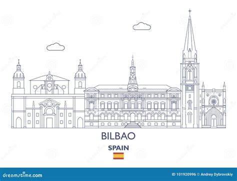 Bilbao City Skyline, Spain stock vector. Illustration of illustrious - 101920996