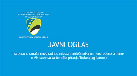 JAVNI OGLAS za popunu upražnjenog radnog mjesta namještenika na