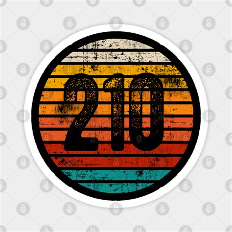 Distressed Vintage Sunset 210 Area Code 210 Area Code Magnet