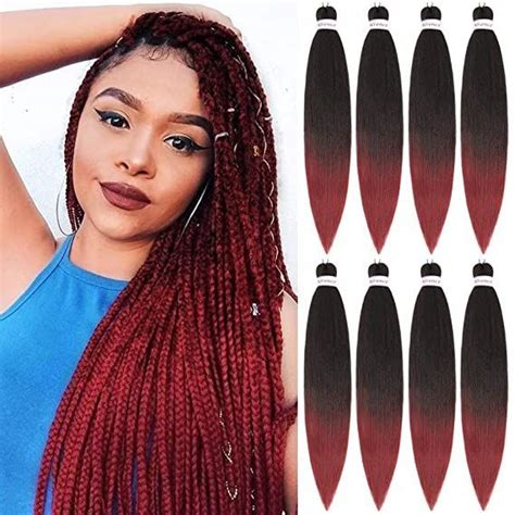 Braiding Hair Burgundy Red Inch Packs Professional Easy To Install