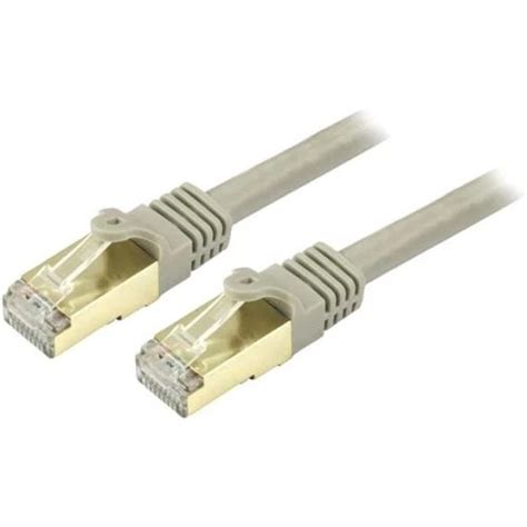 StarTech.com 2FT Cat6A 10GbE Shielded (S/FTP) Snagless Patch Cable 26AWG — Gray (Single) (N6PAT-C6A-STP-2FT-GY-1PK)